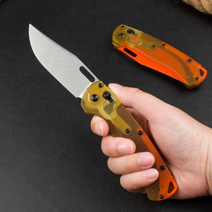 BM15535 Yellow PEI Transparent Edition Outdoor Folding Knife