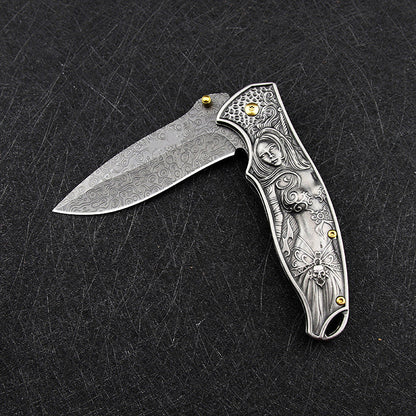 Female God Handle Folding Outdoor Pocket EDC Tool