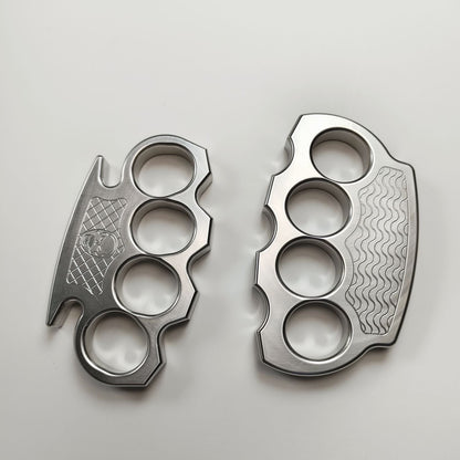 Steel Corrugated Skull Pattern Large Hole Bottle Opener EDC Tool