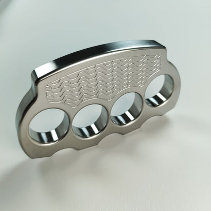 Steel Corrugated Skull Pattern Large Hole Bottle Opener EDC Tool