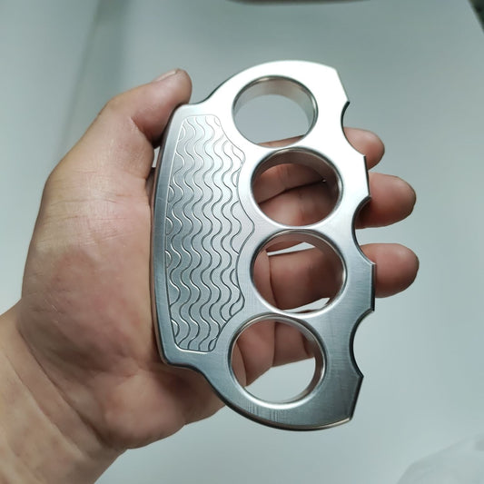 Steel Corrugated Skull Pattern Large Hole Bottle Opener EDC Tool
