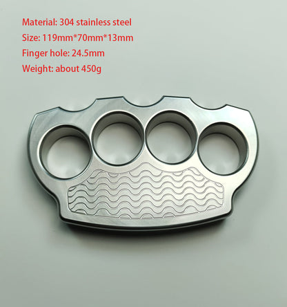 Steel Corrugated Skull Pattern Large Hole Bottle Opener EDC Tool