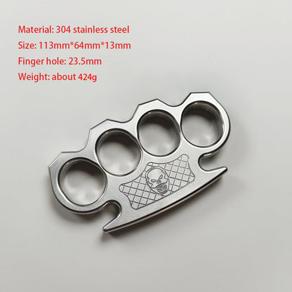 Steel Corrugated Skull Pattern Large Hole Bottle Opener EDC Tool