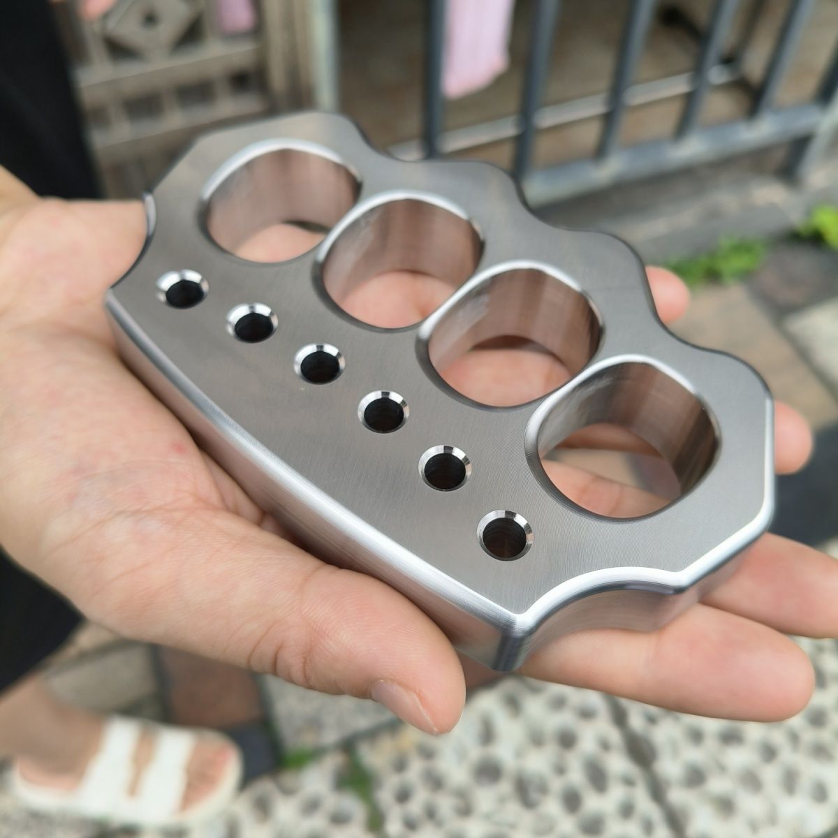 Thickened Steel Four-hole Outdoor Tool