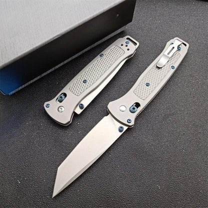 BM537GY M390 Steel Titanium Alloy Handle Outdoor Folding Knife