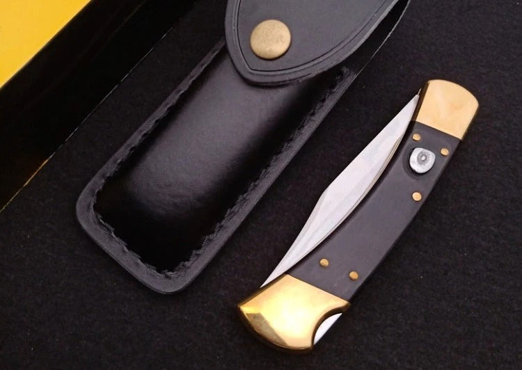 Single Handle Copper Rivet Black Rosewood Wood Bk 110 Folding Knife