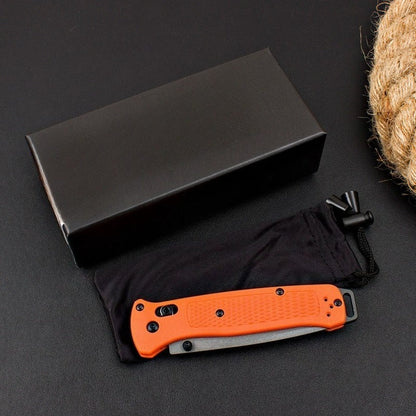 BM537GY Orange Fiberglass Handle Folding Outdoor Knife