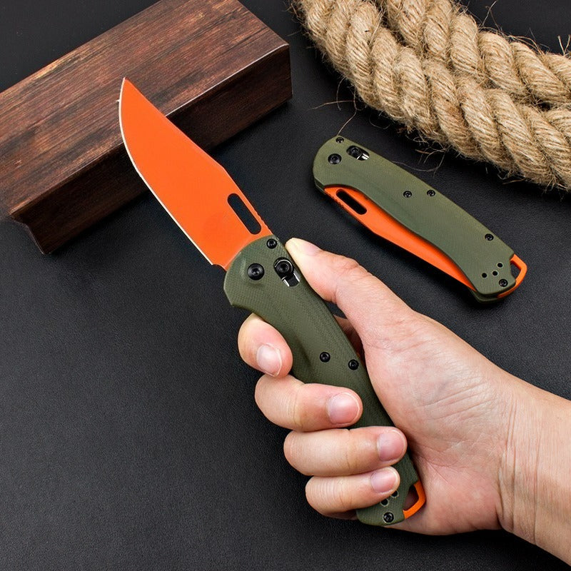BM15535 Green G10 Handle Outdoor Folding Knife