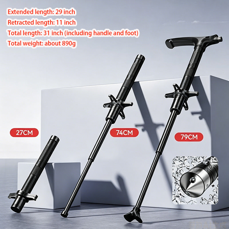 2-in-1 Multifunctional Trekking Pole with Portable Baton - angled view