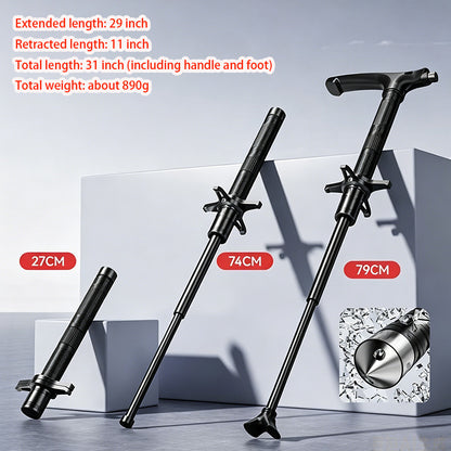 2-in-1 Multifunctional Trekking Pole with Portable Baton - angled view