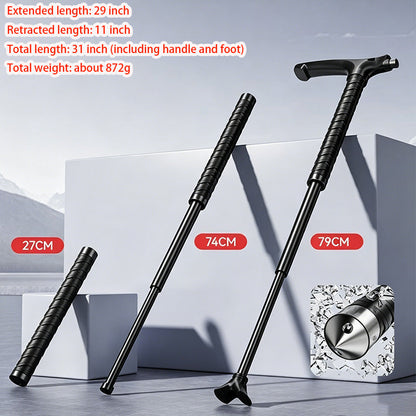 2-in-1 Multifunctional Trekking Pole with Portable Baton - grip detail view