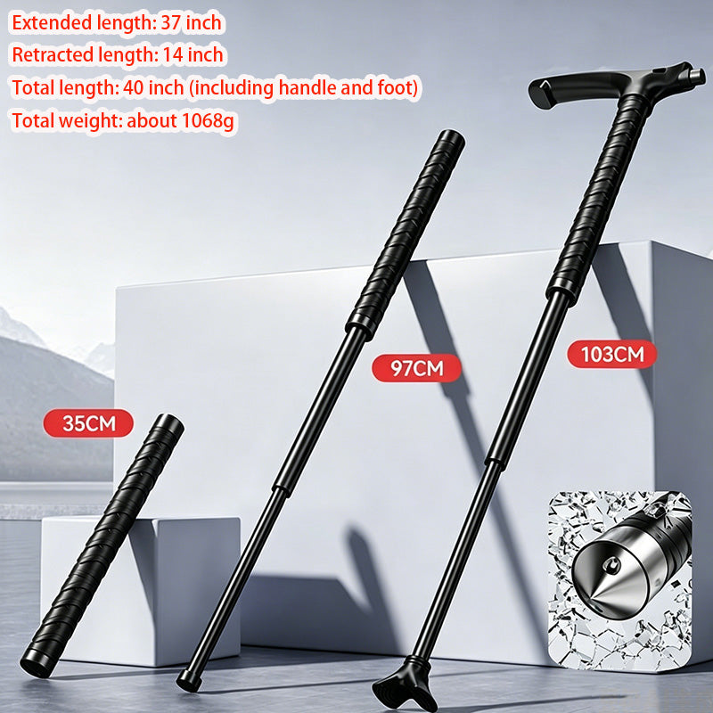 2-in-1 Multifunctional Trekking Pole with Portable Baton - overhead view
