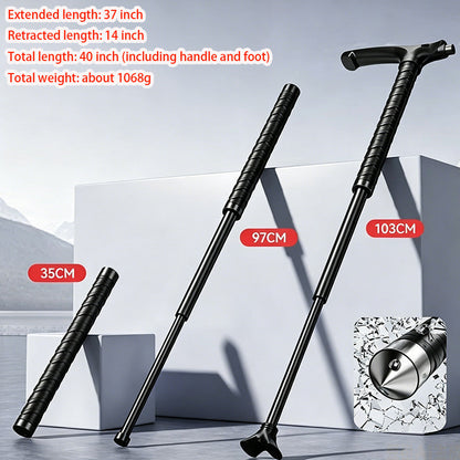 2-in-1 Multifunctional Trekking Pole with Portable Baton - overhead view