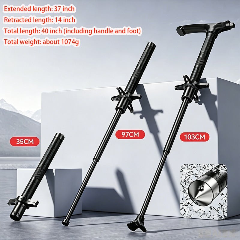 2-in-1 Multifunctional Trekking Pole with Portable Baton - side profile view