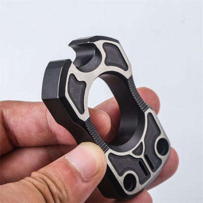 Single Finger TC4 Titanium Black Mini Bottle Outdoor EDC Tool