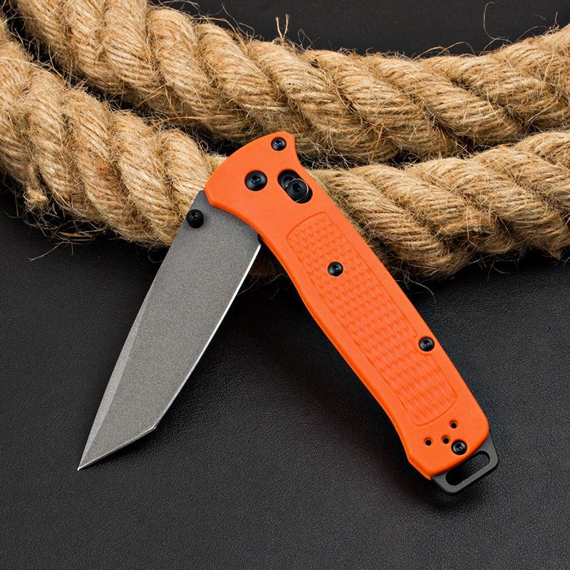 BM537GY Orange Fiberglass Handle Folding Outdoor Knife