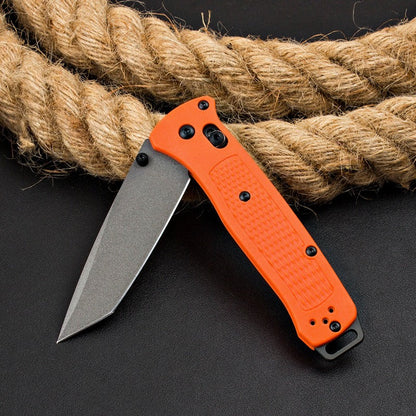 BM537GY Orange Fiberglass Handle Folding Outdoor Knife