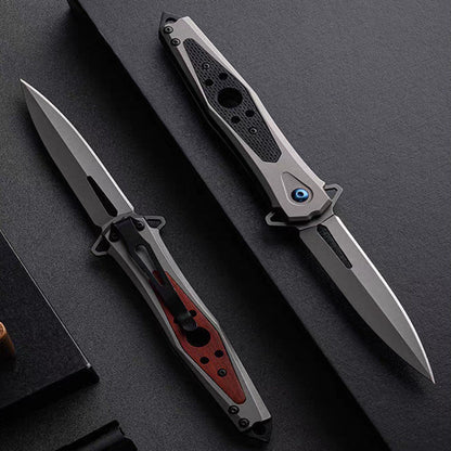 G10 Redwood Handle Folding Outdoor Knife