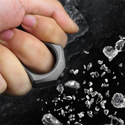 Handmade Titanium Portable Single Hole Creative EDC Outdoor Keychain Backpack Tool