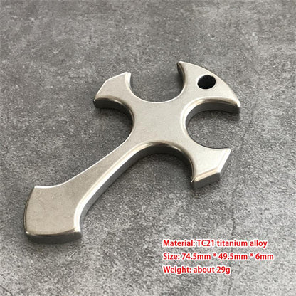 Outdoor Titanium Cross Pendant EDC Tool