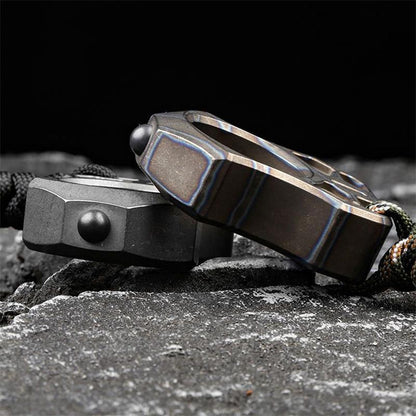 Handmade Titanium Portable Single Hole Creative EDC Outdoor Keychain Backpack Tool