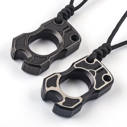 Single Finger TC4 Titanium Black Mini Bottle Outdoor EDC Tool