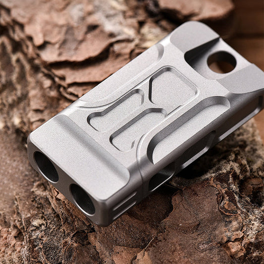 Titanium Pendant Whistle Double Barrel