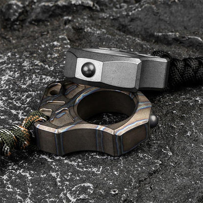 Handmade Titanium Portable Single Hole Creative EDC Outdoor Keychain Backpack Tool