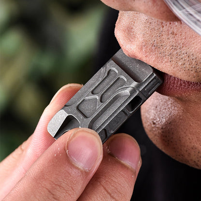 Titanium Pendant Whistle Double Barrel