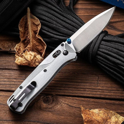 BM535BK-4 Silver Aviation Aluminum Handle 9CR13 Outdoor Folding Knife