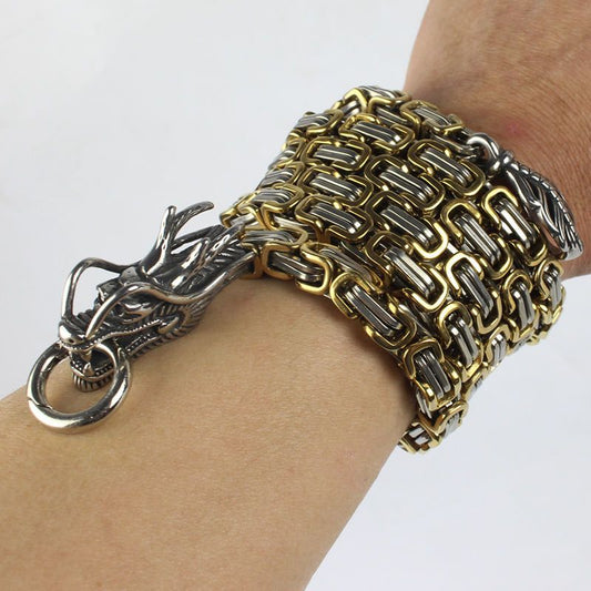 Adjustable and Removable Wrist Dragon Head Titanium Chain Decoration