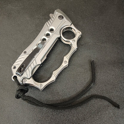 Foldable Outdoor Portable EDC Two-in-one Knuckle Dusters Knife