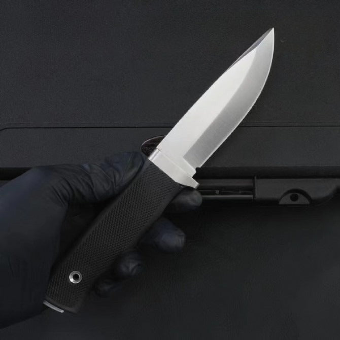 Powder Steel with Thermoplastic TPR Handle Outdoor Knife