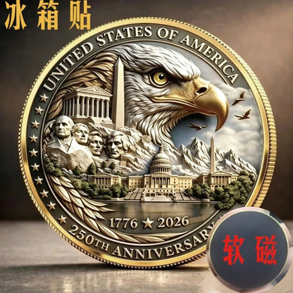 U.S. 250th Anniversary Soft-Back Metal Magnet – Fridge Decor for Home