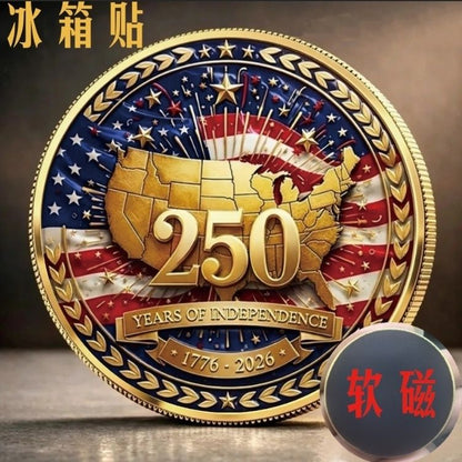 U.S. 250th Anniversary Soft-Back Metal Magnet – Fridge Decor for Home