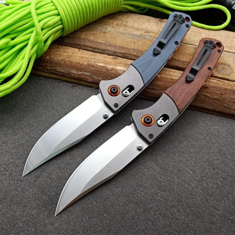 BM15080 G10 Handle and Sandalwood Handle Outdoor Folding Knife
