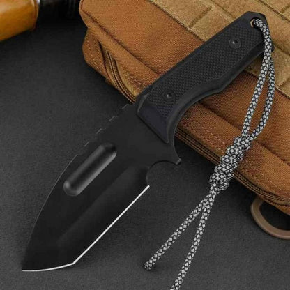 Black Titanium G10 Dual-Color Camouflage Pattern K-Sheath Outdoor Knife