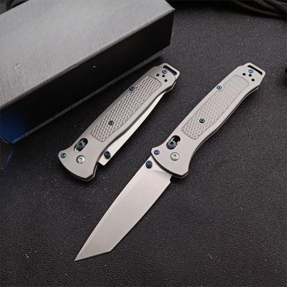 BM537GY M390 Steel Titanium Alloy Handle Outdoor Folding Knife