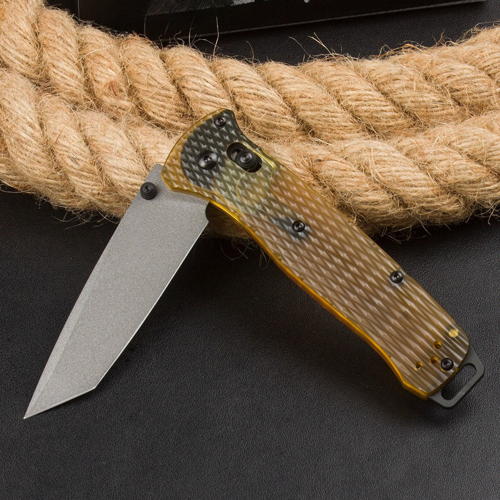 BM537 Transparent PEI Handle Outdoor Portable Folding Knife