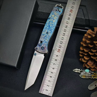 BM537BK Titanium Alloy Lightning Pattern Outdoor Folding Knife