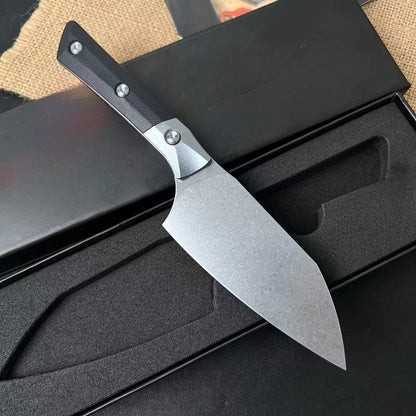 Close-up of the 5cr13 stonewashed blade on the 3300B-10 BC outdoor knife