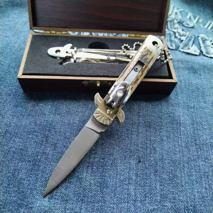 Small Deer Antler Handle D2 Outdoor Portable Knife