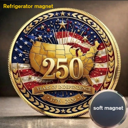 U.S. 250th Anniversary Soft-Back Metal Magnet – Fridge Decor for Home