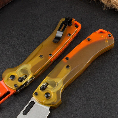 BM15535 Yellow PEI Transparent Edition Outdoor Folding Knife