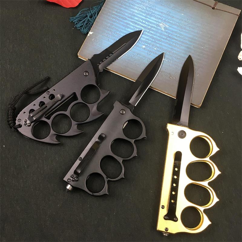 Aluminum handle grip view of the 3Cr13 folding knife