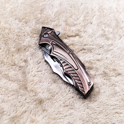 DA158 Creative Antique Bronze Handle Folding Outdoor Knife