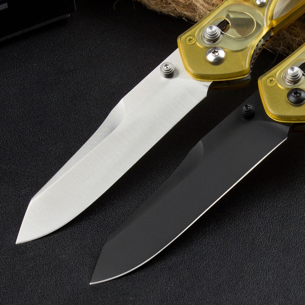 BM940 Transparent Yellow Handle D2 Steel Outdoor Folding Knife