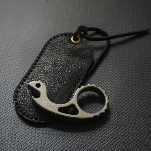 Titanium Alloy Snail Multi-function Bottle Opener Keychain Backpack EDC Tool