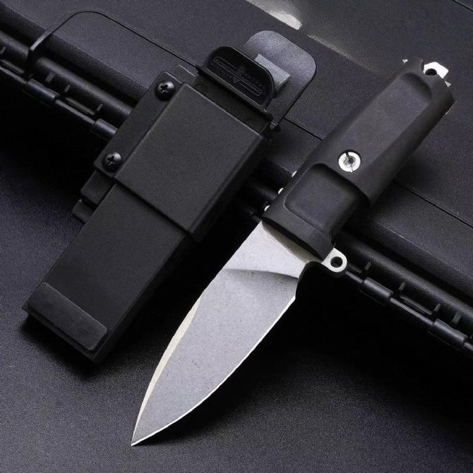 Small N690 DLC Tiger Stripe Tricolor Outdoor Knife