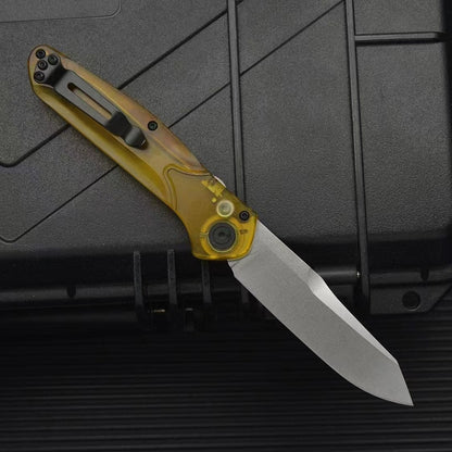 BM9400 PEA Transparent Handle D2 Steel Outdoor Portable Knife